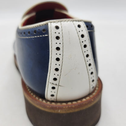 【現状渡し品】【メンズ】 R.J.B アールジェイビー COIN LOAFER 1667 コインローファー シューズ 靴 164-260802-as-12-izu サイズ：6 1/2 カラー：ネイビー×ホワイト 万代Net店