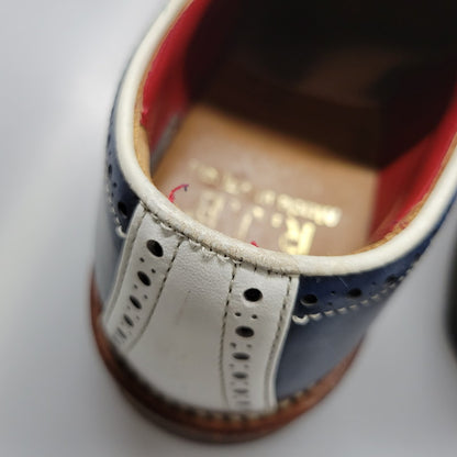 【現状渡し品】【メンズ】 R.J.B アールジェイビー COIN LOAFER 1667 コインローファー シューズ 靴 164-260802-as-12-izu サイズ：6 1/2 カラー：ネイビー×ホワイト 万代Net店