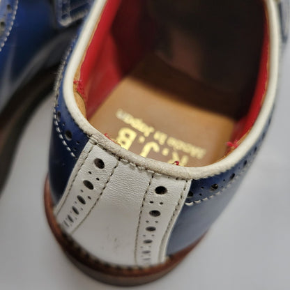 【現状渡し品】【メンズ】 R.J.B アールジェイビー COIN LOAFER 1667 コインローファー シューズ 靴 164-260802-as-12-izu サイズ：6 1/2 カラー：ネイビー×ホワイト 万代Net店