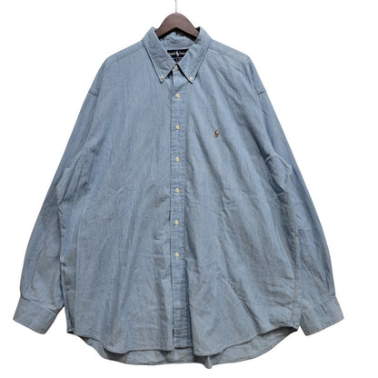 【中古品】【メンズ】 RALPH LAUREN ラルフローレン BLAIRE CHAMBRAY L S SHIRT ブレア シャンブレー ロングスリーブ シャツ トップス 長袖 146-260802-ya-05-izu サイズ：XXL カラー：ブルー 万代Net店