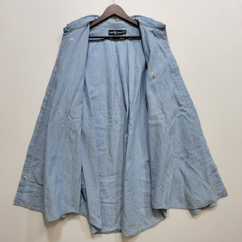【中古品】【メンズ】 RALPH LAUREN ラルフローレン BLAIRE CHAMBRAY L S SHIRT ブレア シャンブレー ロングスリーブ シャツ トップス 長袖 146-260802-ya-05-izu サイズ：XXL カラー：ブルー 万代Net店