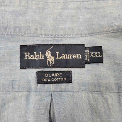 【中古品】【メンズ】 RALPH LAUREN ラルフローレン BLAIRE CHAMBRAY L S SHIRT ブレア シャンブレー ロングスリーブ シャツ トップス 長袖 146-260802-ya-05-izu サイズ：XXL カラー：ブルー 万代Net店