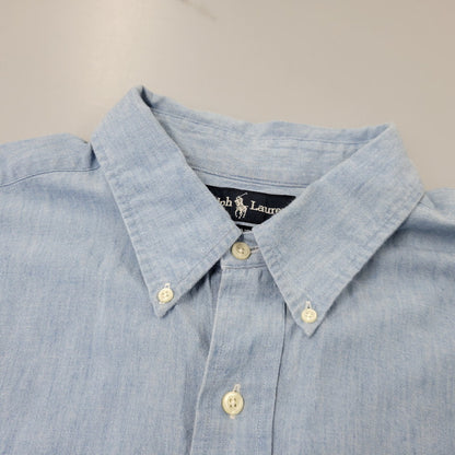 【中古品】【メンズ】 RALPH LAUREN ラルフローレン BLAIRE CHAMBRAY L S SHIRT ブレア シャンブレー ロングスリーブ シャツ トップス 長袖 146-260802-ya-05-izu サイズ：XXL カラー：ブルー 万代Net店