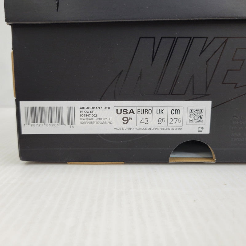 【中古美品】【メンズ】 NIKE ナイキ × FRAGMENT DESIGN フラグメントデザイン × UNION ユニオン AIR JORDAN 1 RTR HI OG SP IO7847-002 エアジョーダン スニーカー 靴 160-260729-as-24-izu サイズ：27.5cm カラー：BLACK/WHITE-VARSITY RED 万代Net店