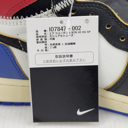【中古美品】【メンズ】 NIKE ナイキ × FRAGMENT DESIGN フラグメントデザイン × UNION ユニオン AIR JORDAN 1 RTR HI OG SP IO7847-002 エアジョーダン スニーカー 靴 160-260729-as-24-izu サイズ：27.5cm カラー：BLACK/WHITE-VARSITY RED 万代Net店
