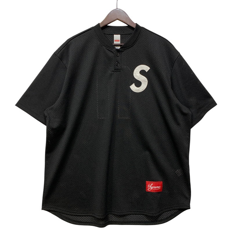 【中古品】【メンズ】 SUPREME シュプリーム 25SS S LOGO BASEBALL HENLEY ロゴ ベースボール ヘンリー トップス 半袖 149-260730-cs-01-izu サイズ：L カラー：ブラック 万代Net店