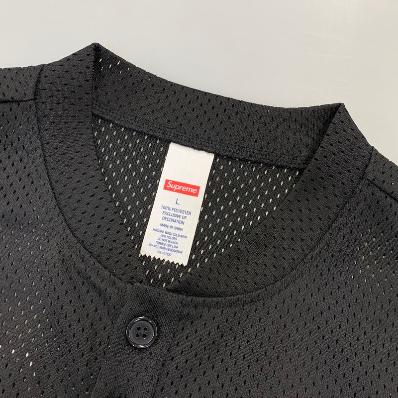 【中古品】【メンズ】 SUPREME シュプリーム 25SS S LOGO BASEBALL HENLEY ロゴ ベースボール ヘンリー トップス 半袖 149-260730-cs-01-izu サイズ：L カラー：ブラック 万代Net店