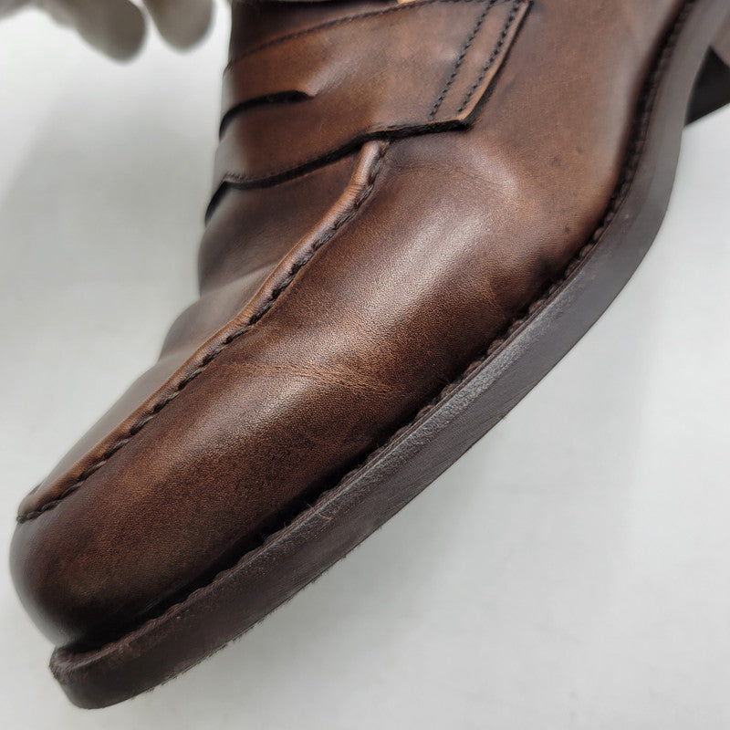 【中古品】【メンズ/レディース】 BERWICK バーウィック COIN LOAFER 9628 コインローファー シューズ 靴 164-260802-as-11-izu サイズ：3 1/8 カラー：ブラウン 万代Net店