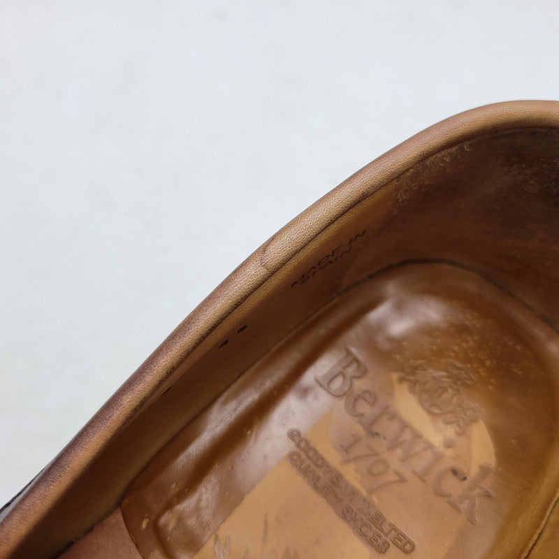 【中古品】【メンズ/レディース】 BERWICK バーウィック COIN LOAFER 9628 コインローファー シューズ 靴 164-260802-as-11-izu サイズ：3 1/8 カラー：ブラウン 万代Net店