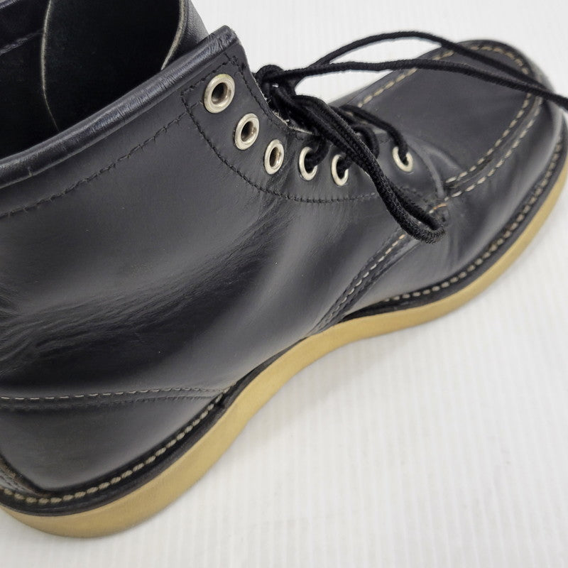 【中古品】【メンズ】 RED WING レッドウィング IRISH SETTER 6-INCH MOC-TOE 8179 刺繍羽タグ アイリッシュセッター 6インチ モック トゥ ブーツ 靴 USA製 164-260729-as-16-izu サイズ：6 1/2E カラー：ブラック 万代Net店