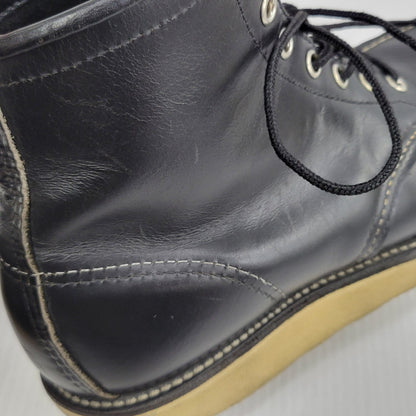 【中古品】【メンズ】 RED WING レッドウィング IRISH SETTER 6-INCH MOC-TOE 8179 刺繍羽タグ アイリッシュセッター 6インチ モック トゥ ブーツ 靴 USA製 164-260729-as-16-izu サイズ：6 1/2E カラー：ブラック 万代Net店