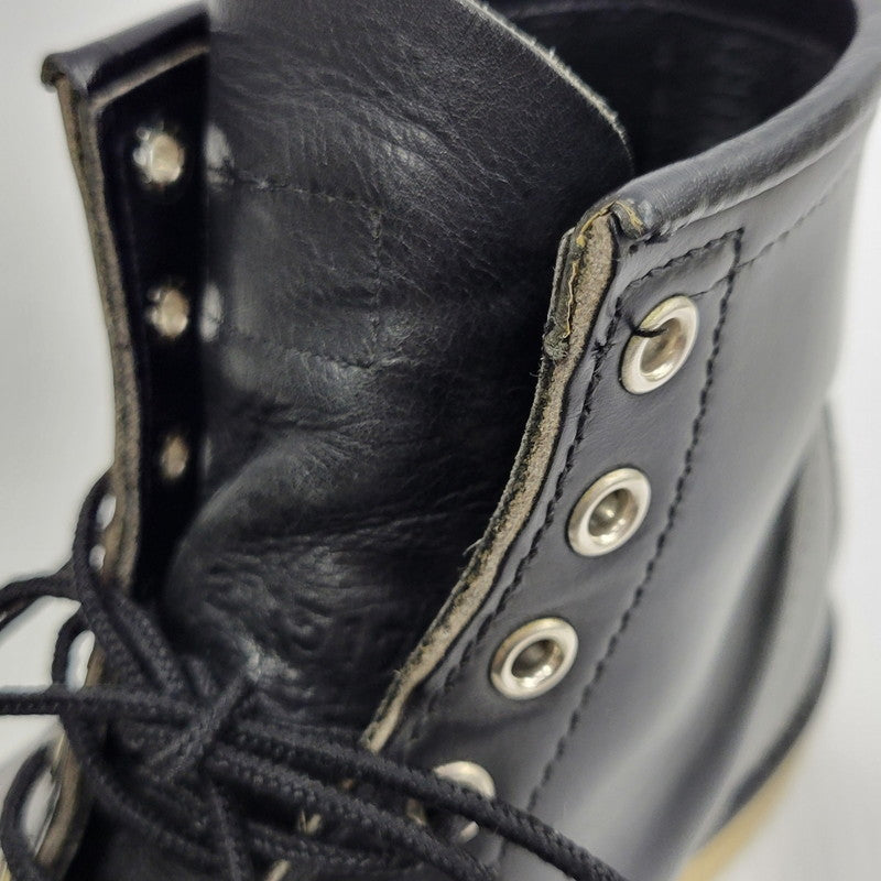 【中古品】【メンズ】 RED WING レッドウィング IRISH SETTER 6-INCH MOC-TOE 8179 刺繍羽タグ アイリッシュセッター 6インチ モック トゥ ブーツ 靴 USA製 164-260729-as-16-izu サイズ：6 1/2E カラー：ブラック 万代Net店