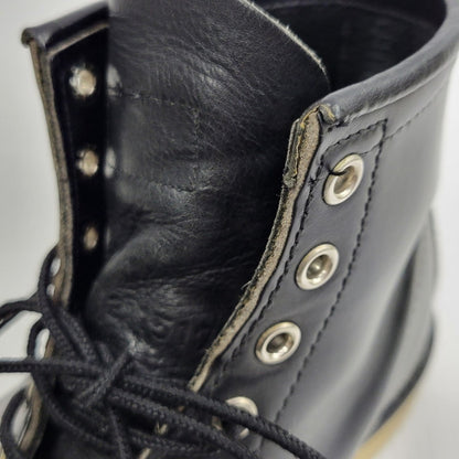 【中古品】【メンズ】 RED WING レッドウィング IRISH SETTER 6-INCH MOC-TOE 8179 刺繍羽タグ アイリッシュセッター 6インチ モック トゥ ブーツ 靴 USA製 164-260729-as-16-izu サイズ：6 1/2E カラー：ブラック 万代Net店