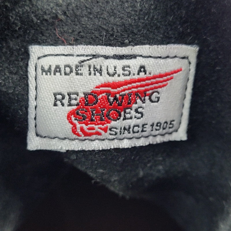 【中古品】【メンズ】 RED WING レッドウィング IRISH SETTER 6-INCH MOC-TOE 8179 刺繍羽タグ アイリッシュセッター 6インチ モック トゥ ブーツ 靴 USA製 164-260729-as-16-izu サイズ：6 1/2E カラー：ブラック 万代Net店