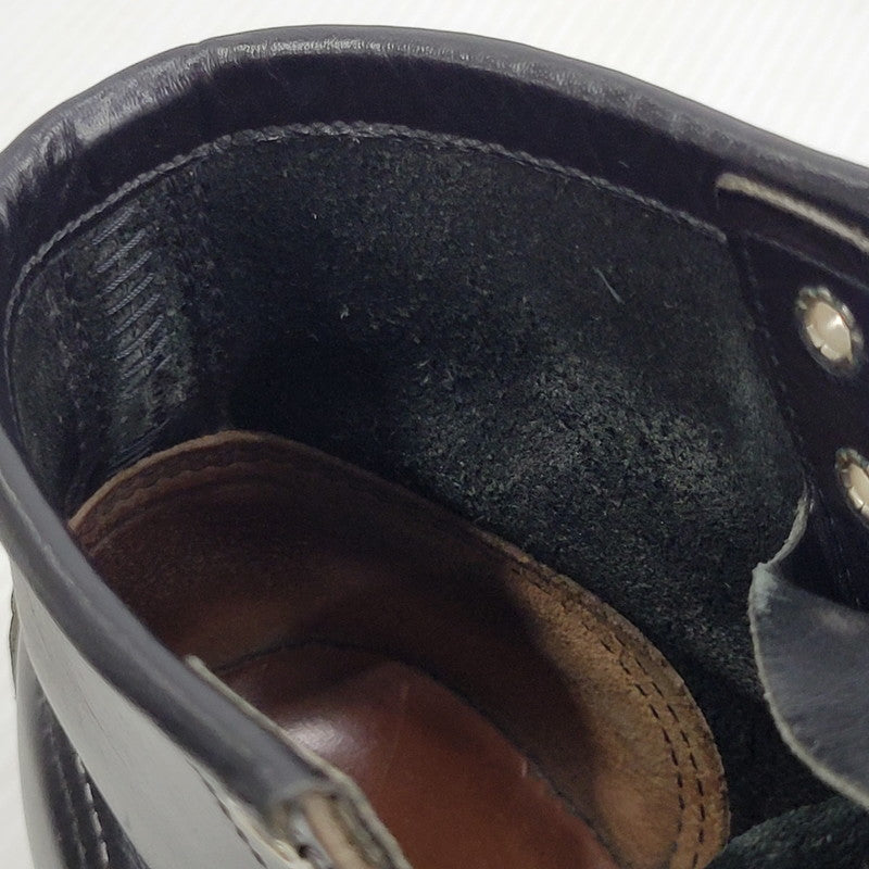 【中古品】【メンズ】 RED WING レッドウィング IRISH SETTER 6-INCH MOC-TOE 8179 刺繍羽タグ アイリッシュセッター 6インチ モック トゥ ブーツ 靴 USA製 164-260729-as-16-izu サイズ：6 1/2E カラー：ブラック 万代Net店
