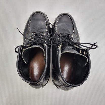 【中古品】【メンズ】 RED WING レッドウィング IRISH SETTER 6-INCH MOC-TOE 8179 刺繍羽タグ アイリッシュセッター 6インチ モック トゥ ブーツ 靴 USA製 164-260729-as-16-izu サイズ：6 1/2E カラー：ブラック 万代Net店