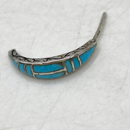 【現状渡し品】【メンズ】 SAAD サード 925 TURQUOISE HALF HOOP EARRINGS ターコイズ ハーフ フープ イヤリング ピアス アクセサリー 191-260803-yn-07-izu カラー：ブルー系 万代Net店
