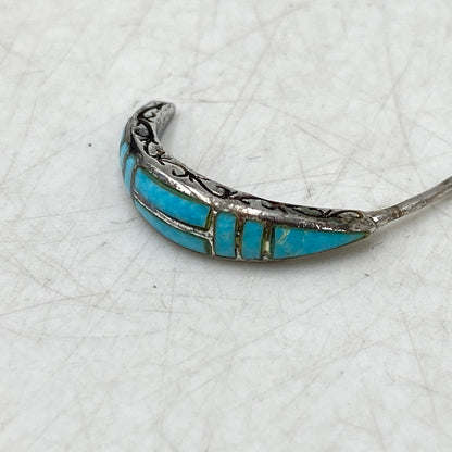 【現状渡し品】【メンズ】 SAAD サード 925 TURQUOISE HALF HOOP EARRINGS ターコイズ ハーフ フープ イヤリング ピアス アクセサリー 191-260803-yn-07-izu カラー：ブルー系 万代Net店