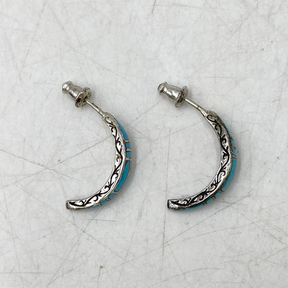 【現状渡し品】【メンズ】 SAAD サード 925 TURQUOISE HALF HOOP EARRINGS ターコイズ ハーフ フープ イヤリング ピアス アクセサリー 191-260803-yn-07-izu カラー：ブルー系 万代Net店