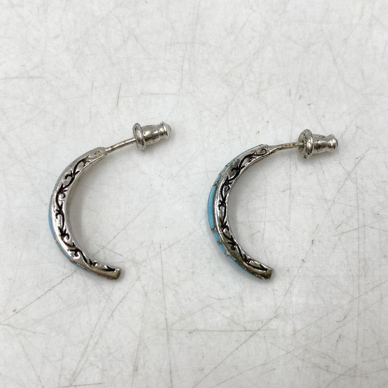 【現状渡し品】【メンズ】 SAAD サード 925 TURQUOISE HALF HOOP EARRINGS ターコイズ ハーフ フープ イヤリング ピアス アクセサリー 191-260803-yn-07-izu カラー：ブルー系 万代Net店