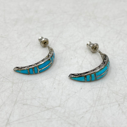 【現状渡し品】【メンズ】 SAAD サード 925 TURQUOISE HALF HOOP EARRINGS ターコイズ ハーフ フープ イヤリング ピアス アクセサリー 191-260803-yn-07-izu カラー：ブルー系 万代Net店