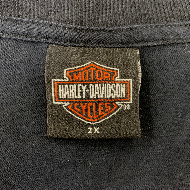 【中古品】【メンズ】 HARLEY DAVIDSON ハーレーダビッドソン BAHAMAS POCKET S/S TEE バハマ ポケット 半袖Tシャツ USA製 c2006 146-260803-as-02-izu サイズ：2X カラー：ネイビー系 万代Net店