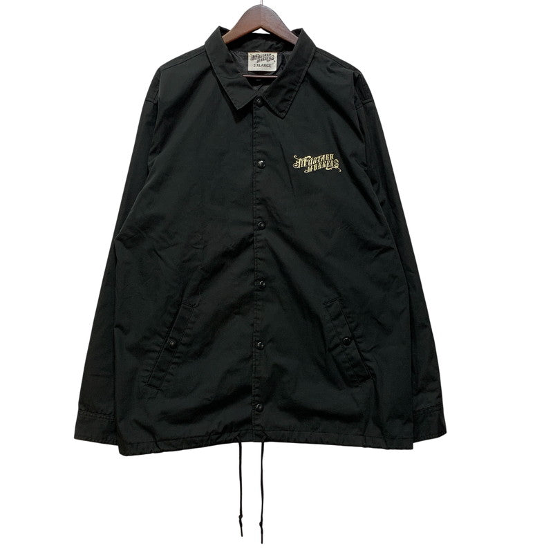 【中古品】【メンズ】 MUSTARD WORKERS マスタードワーカーズ LOGO COACH JACKET ロゴ コーチジャケット 刺繍 145-260802-as-16-izu サイズ：2XL カラー：ブラック 万代Net店
