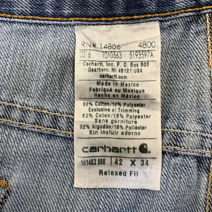 【中古品】【メンズ】 Carhartt カーハート RELAXED FIT DENIM PANTS 101483-968 リラックスフィット デニムパンツ ジーンズ メキシコ製 157-260802-as-19-izu サイズ：42×34 カラー：インディゴ 万代Net店