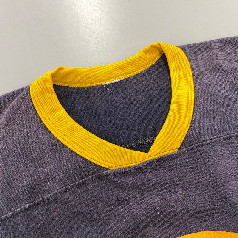 【中古品】【メンズ】 VINTAGE 70-80S IOWA V NECK FOOTBALL SS TEE ブイ ネック フットボール ショートスリーブ Tシャツ トップス 半袖 146-260731-cs-03-izu サイズ：不明 カラー：ネイビー×イエロー 万代Net店