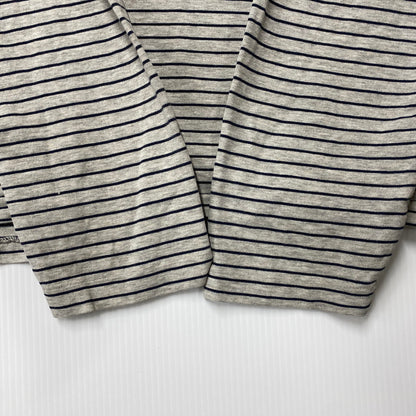 【中古品】【メンズ】 POLO BY RALPH LAUREN ポロバイラルフローレン 90S NAVY PONY BORDER LS POLO SHIRT ネイビー ポニー ボーダー ロングスリーブ ポロシャツ トップス 長袖 146-260731-cs-05-izu サイズ：XL カラー：グレー×ネイビー 万代Net店