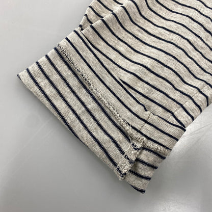 【中古品】【メンズ】 POLO BY RALPH LAUREN ポロバイラルフローレン 90S NAVY PONY BORDER LS POLO SHIRT ネイビー ポニー ボーダー ロングスリーブ ポロシャツ トップス 長袖 146-260731-cs-05-izu サイズ：XL カラー：グレー×ネイビー 万代Net店