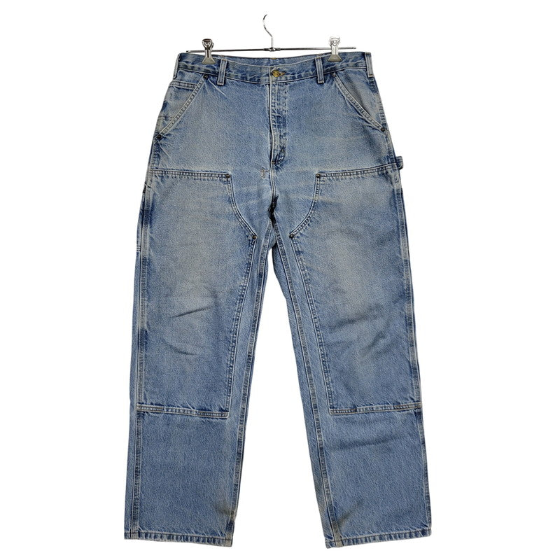 【現状渡し品】【メンズ】 Carhartt カーハート DUNGAREE FIT DOUBLEKNEE PAINTER DENIM PANTS B73 DST ダンガリーフィット ダブルニー ペインター デニムパンツ ボトムス 157-260805-ay-06-izu サイズ：36×32 カラー：ライトインディゴ 万代Net店