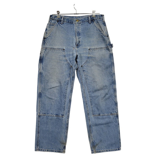 【現状渡し品】【メンズ】 Carhartt カーハート DUNGAREE FIT DOUBLEKNEE PAINTER DENIM PANTS B73 DST ダンガリーフィット ダブルニー ペインター デニムパンツ ボトムス 157-260805-ay-06-izu サイズ：36×32 カラー：ライトインディゴ 万代Net店