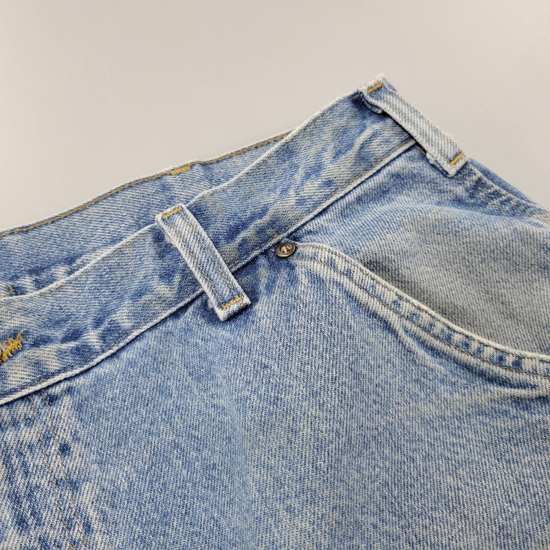 【現状渡し品】【メンズ】 Carhartt カーハート DUNGAREE FIT DOUBLEKNEE PAINTER DENIM PANTS B73 DST ダンガリーフィット ダブルニー ペインター デニムパンツ ボトムス 157-260805-ay-06-izu サイズ：36×32 カラー：ライトインディゴ 万代Net店