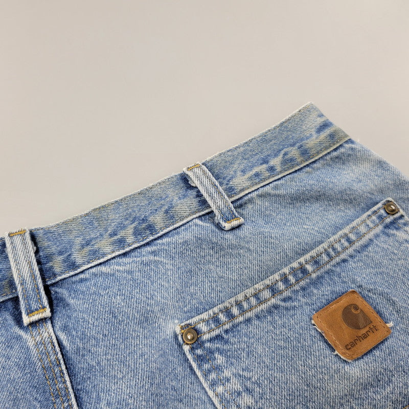【現状渡し品】【メンズ】 Carhartt カーハート DUNGAREE FIT DOUBLEKNEE PAINTER DENIM PANTS B73 DST ダンガリーフィット ダブルニー ペインター デニムパンツ ボトムス 157-260805-ay-06-izu サイズ：36×32 カラー：ライトインディゴ 万代Net店