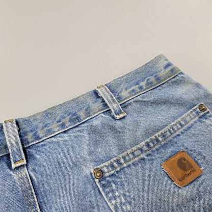 【現状渡し品】【メンズ】 Carhartt カーハート DUNGAREE FIT DOUBLEKNEE PAINTER DENIM PANTS B73 DST ダンガリーフィット ダブルニー ペインター デニムパンツ ボトムス 157-260805-ay-06-izu サイズ：36×32 カラー：ライトインディゴ 万代Net店