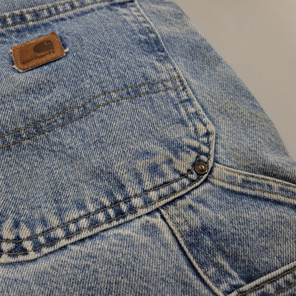 【現状渡し品】【メンズ】 Carhartt カーハート DUNGAREE FIT DOUBLEKNEE PAINTER DENIM PANTS B73 DST ダンガリーフィット ダブルニー ペインター デニムパンツ ボトムス 157-260805-ay-06-izu サイズ：36×32 カラー：ライトインディゴ 万代Net店