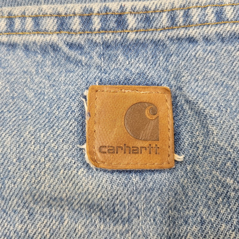 【現状渡し品】【メンズ】 Carhartt カーハート DUNGAREE FIT DOUBLEKNEE PAINTER DENIM PANTS B73 DST ダンガリーフィット ダブルニー ペインター デニムパンツ ボトムス 157-260805-ay-06-izu サイズ：36×32 カラー：ライトインディゴ 万代Net店