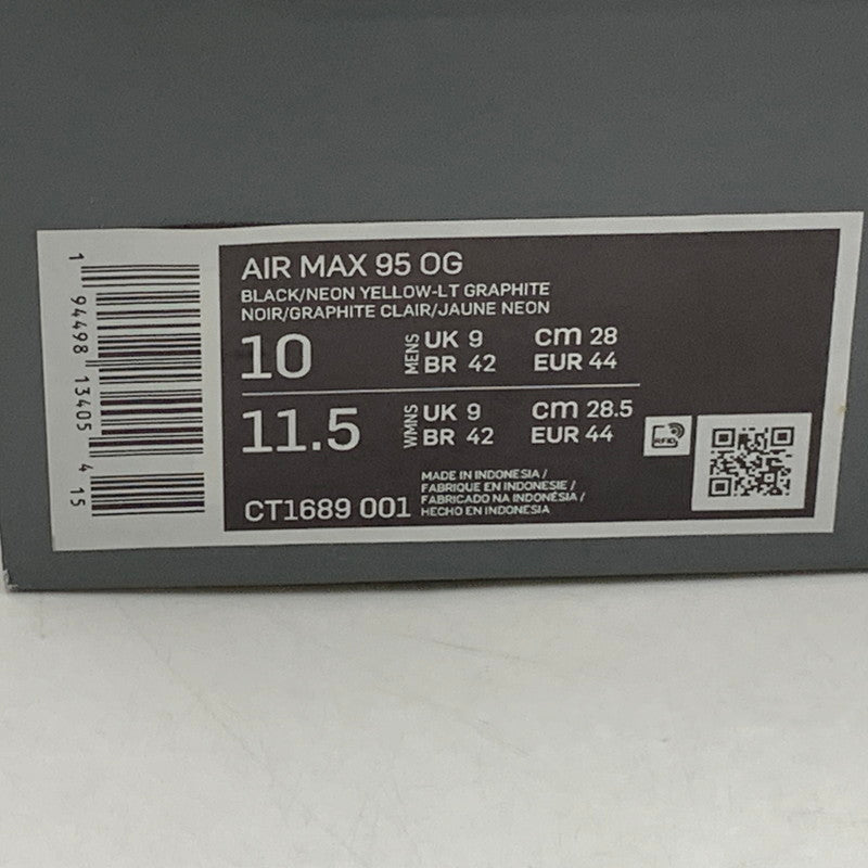 【中古美品】【メンズ】 NIKE ナイキ CT1689-001 AIR MAX 95 OG ナイキ エアマックス95 OG (2020) スニーカー 靴 160-260731-yn-04-izu サイズ：28cm カラー：ネオンイエロー 万代Net店