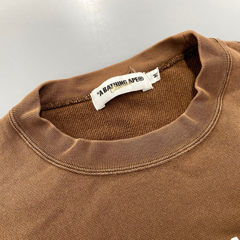 【中古品】【メンズ】 A BATHING APE アベイシングエイプ GENERALS AND BABY MILO SWEATSHIRT ジェネラルズ アンド ベイビー マイロ スウェットシャツ トップス 長袖 142-260731-cs-02-izu サイズ：M カラー：ブラウン 万代Net店