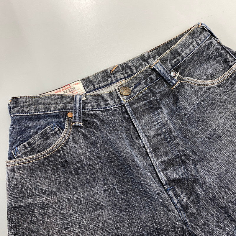 【中古品】【メンズ】 EVISU エヴィス LOT2100 男 PAINT DENIM PANTS ペイント デニム パンツ ボトムス ズボン 156-260731-cs-06-izu サイズ：34×34 カラー：インディゴ系 万代Net店