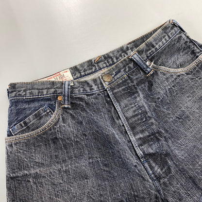 【中古品】【メンズ】 EVISU エヴィス LOT2100 男 PAINT DENIM PANTS ペイント デニム パンツ ボトムス ズボン 156-260731-cs-06-izu サイズ：34×34 カラー：インディゴ系 万代Net店
