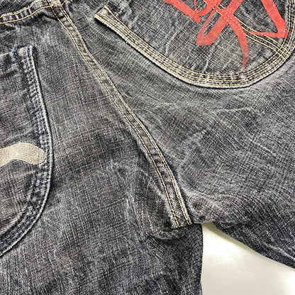 【中古品】【メンズ】 EVISU エヴィス LOT2100 男 PAINT DENIM PANTS ペイント デニム パンツ ボトムス ズボン 156-260731-cs-06-izu サイズ：34×34 カラー：インディゴ系 万代Net店