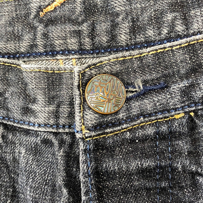 【中古品】【メンズ】 EVISU エヴィス LOT2100 男 PAINT DENIM PANTS ペイント デニム パンツ ボトムス ズボン 156-260731-cs-06-izu サイズ：34×34 カラー：インディゴ系 万代Net店