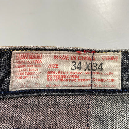 【中古品】【メンズ】 EVISU エヴィス LOT2100 男 PAINT DENIM PANTS ペイント デニム パンツ ボトムス ズボン 156-260731-cs-06-izu サイズ：34×34 カラー：インディゴ系 万代Net店