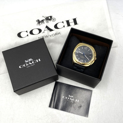 【中古品】【メンズ/レディース】 COACH コーチ 155.2.34.2212 QUARTZ WATCH クォーツ ウォッチ 腕時計 197-260803-yn-08-izu カラー：ゴールド×ブラック 万代Net店