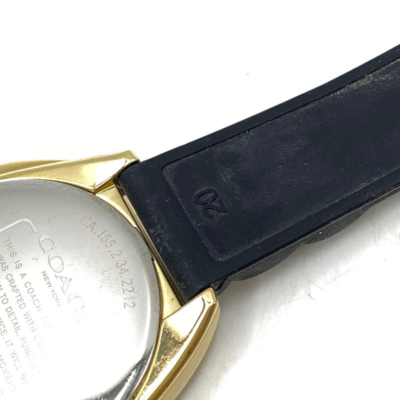 【中古品】【メンズ/レディース】 COACH コーチ 155.2.34.2212 QUARTZ WATCH クォーツ ウォッチ 腕時計 197-260803-yn-08-izu カラー：ゴールド×ブラック 万代Net店