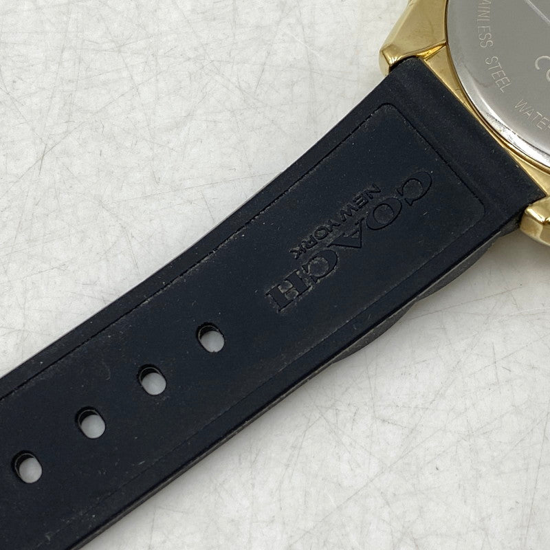 【中古品】【メンズ/レディース】 COACH コーチ 155.2.34.2212 QUARTZ WATCH クォーツ ウォッチ 腕時計 197-260803-yn-08-izu カラー：ゴールド×ブラック 万代Net店