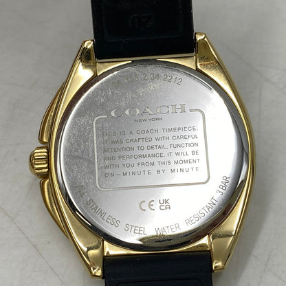 【中古品】【メンズ/レディース】 COACH コーチ 155.2.34.2212 QUARTZ WATCH クォーツ ウォッチ 腕時計 197-260803-yn-08-izu カラー：ゴールド×ブラック 万代Net店
