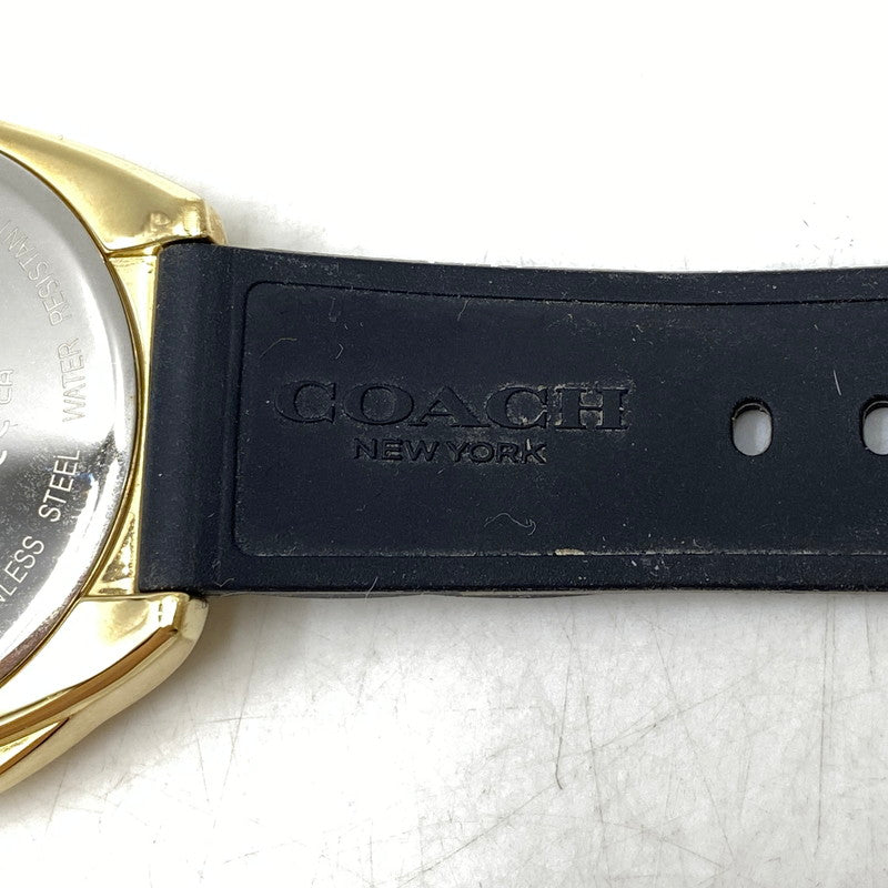 【中古品】【メンズ/レディース】 COACH コーチ 155.2.34.2212 QUARTZ WATCH クォーツ ウォッチ 腕時計 197-260803-yn-08-izu カラー：ゴールド×ブラック 万代Net店
